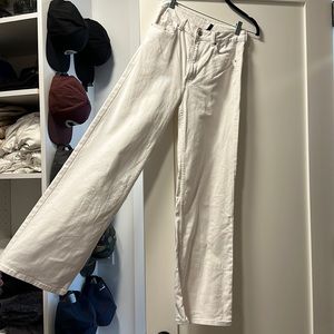 White wide leg jeans Sz 8